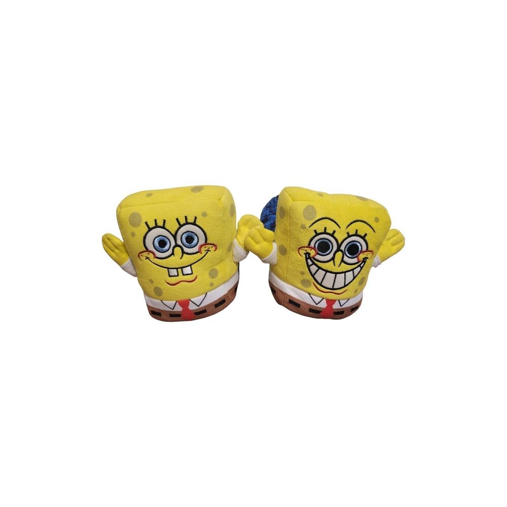 SpongeBob Slippers Kids Unisex 2/3 Blue Yellow Warm Fun Cartoon